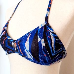 Jolyn Blue Vented Keyhole Bikini Swim Top